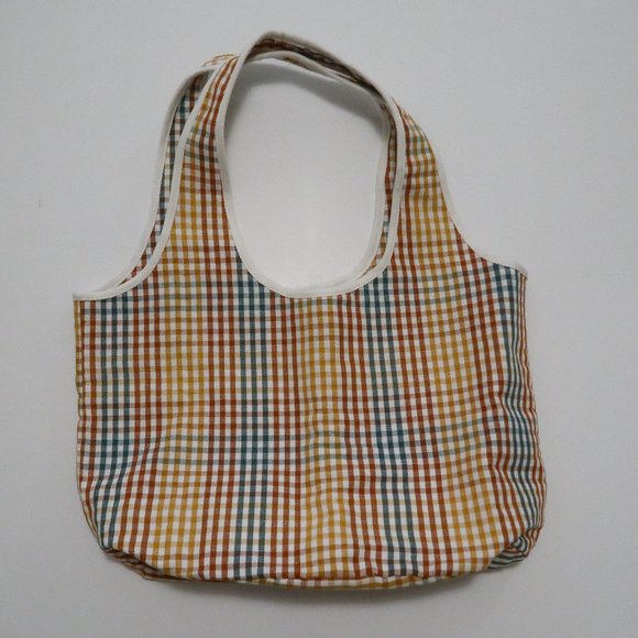 Madewell Handbags - Adorable earthtone gingham print tote bag by Madewell NWT